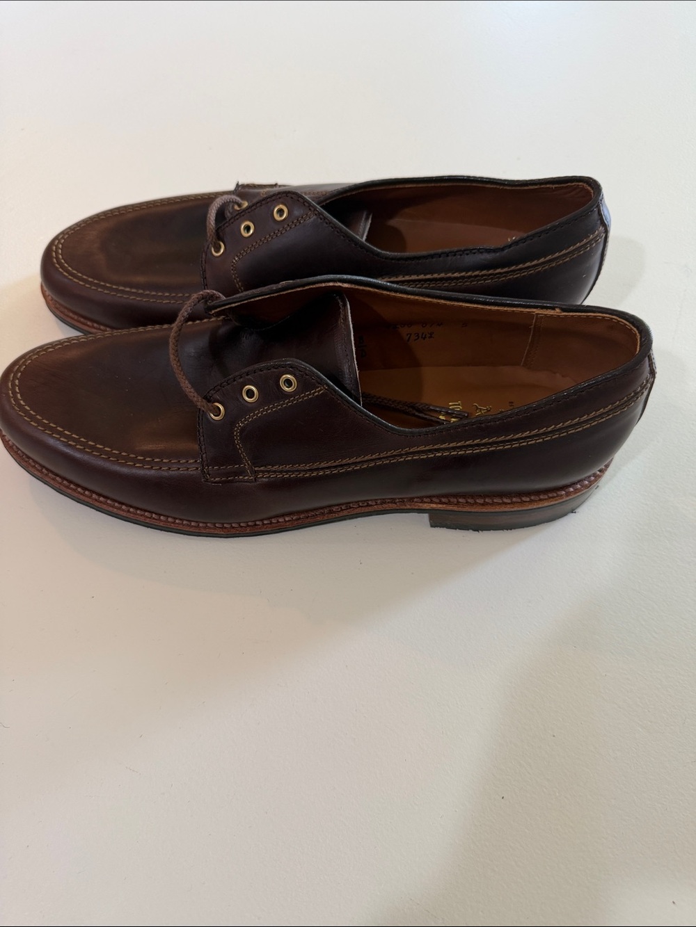 Todd Snyder Alden Classic Brown Leather Men's Boat Shoes Sz 11.  NWOB. Bag4.